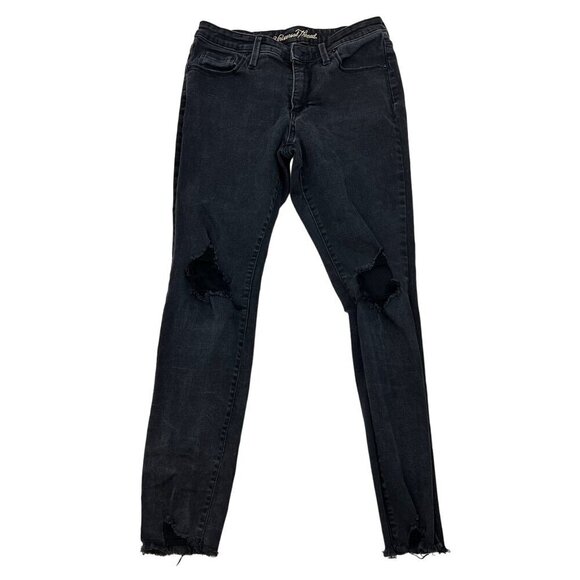 Universal Thread Distressed Skinny Jeans Womens Size 8/29 Faded Black Raw Hem - Picture 1 of 9